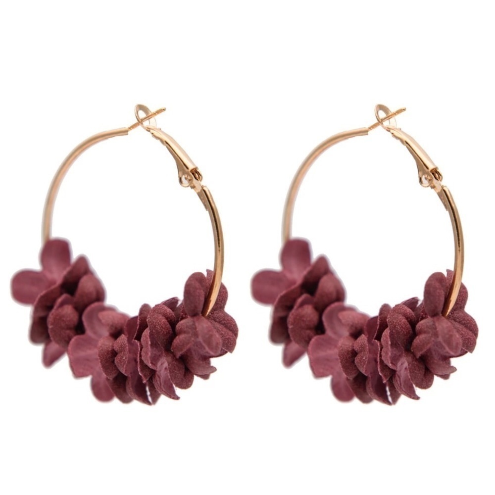BOGO Gorgeous Dusty Red Hoop Earrings